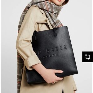 Ted Baker Black Embossed Leather-Look Tote
